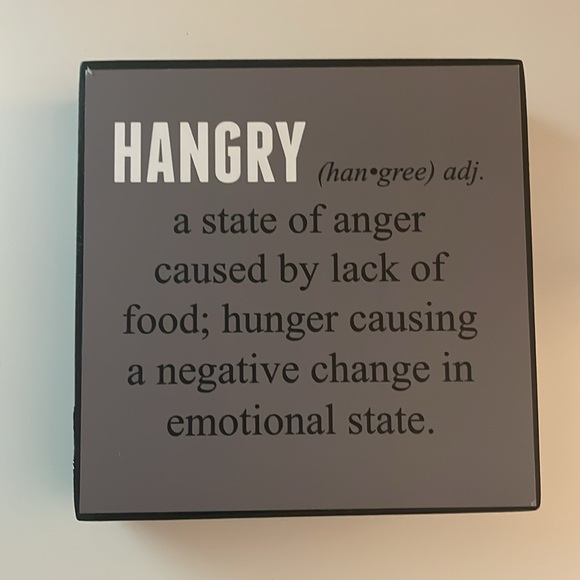 Hangry Definition Wooden Decorative Sign - Picture 2 of 6